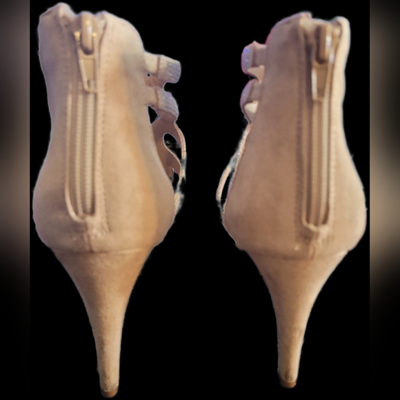 Kelly & Katie Nude Crystal Cutout High Heel Sandals Size 9M - Picture 3 of 6